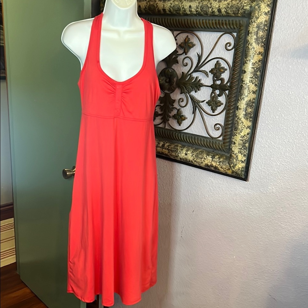 Nike Vibrant Orange Red Dress - Razorback Stretch Knit -Sz S/M